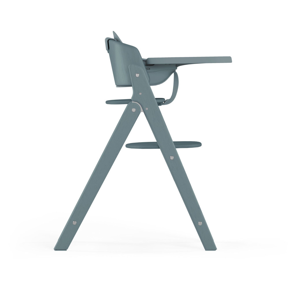 Cybex Click & Fold 3-in-1 - składane krzesełko z drewna bukowego z Baby Setem i tacką, od 6. miesiąca życia, zestaw 3 w 1 • Stone Blue