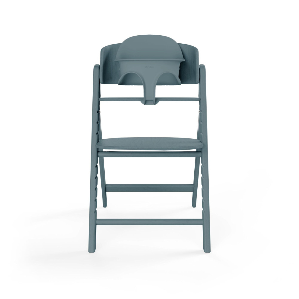 Cybex Click & Fold 3-in-1 - składane krzesełko z drewna bukowego z Baby Setem i tacką, od 6. miesiąca życia, zestaw 3 w 1 • Stone Blue