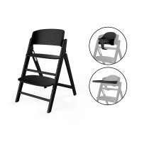 Cybex Click & Fold 3-in-1 - składane krzesełko z drewna bukowego z Baby Setem i tacką, od 6. miesiąca życia, zestaw 3 w 1 • Stunning Black