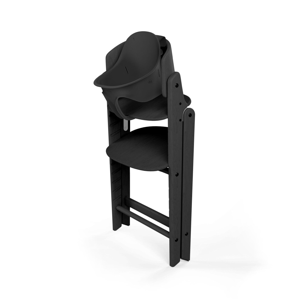 Cybex Click & Fold 3-in-1 - składane krzesełko z drewna bukowego z Baby Setem i tacką, od 6. miesiąca życia, zestaw 3 w 1 • Stunning Black
