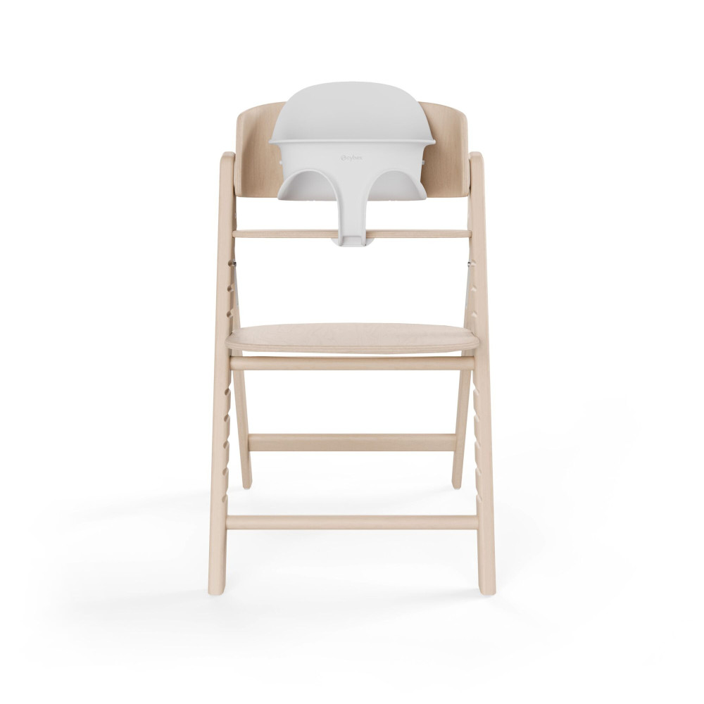 Cybex Click & Fold 3-in-1 - składane krzesełko z drewna bukowego z Baby Setem i tacką, od 6. miesiąca życia, zestaw 3 w 1 • All Natural Light