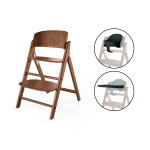 Cybex Click & Fold 3-in-1 - składane krzesełko z drewna bukowego z Baby Setem i tacką, od 6. miesiąca życia, zestaw 3 w 1 • All Natural Dark