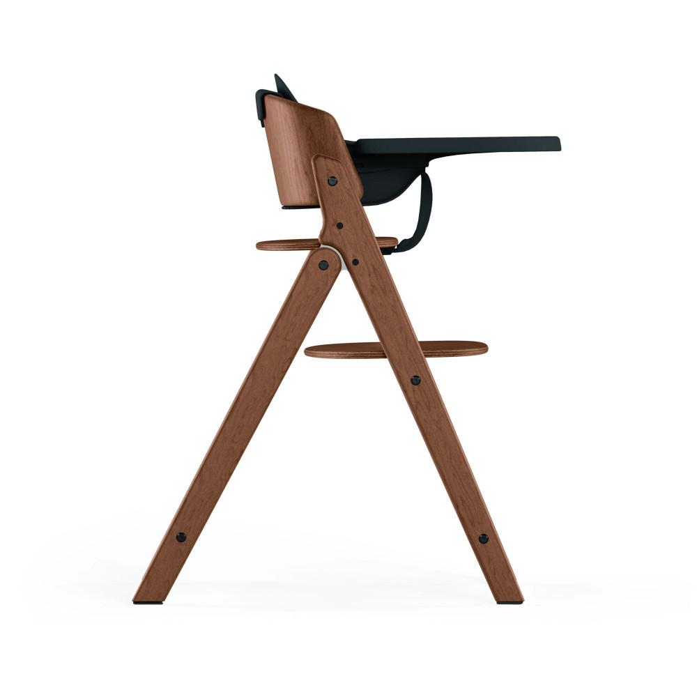Cybex Click & Fold 3-in-1 - składane krzesełko z drewna bukowego z Baby Setem i tacką, od 6. miesiąca życia, zestaw 3 w 1 • All Natural Dark