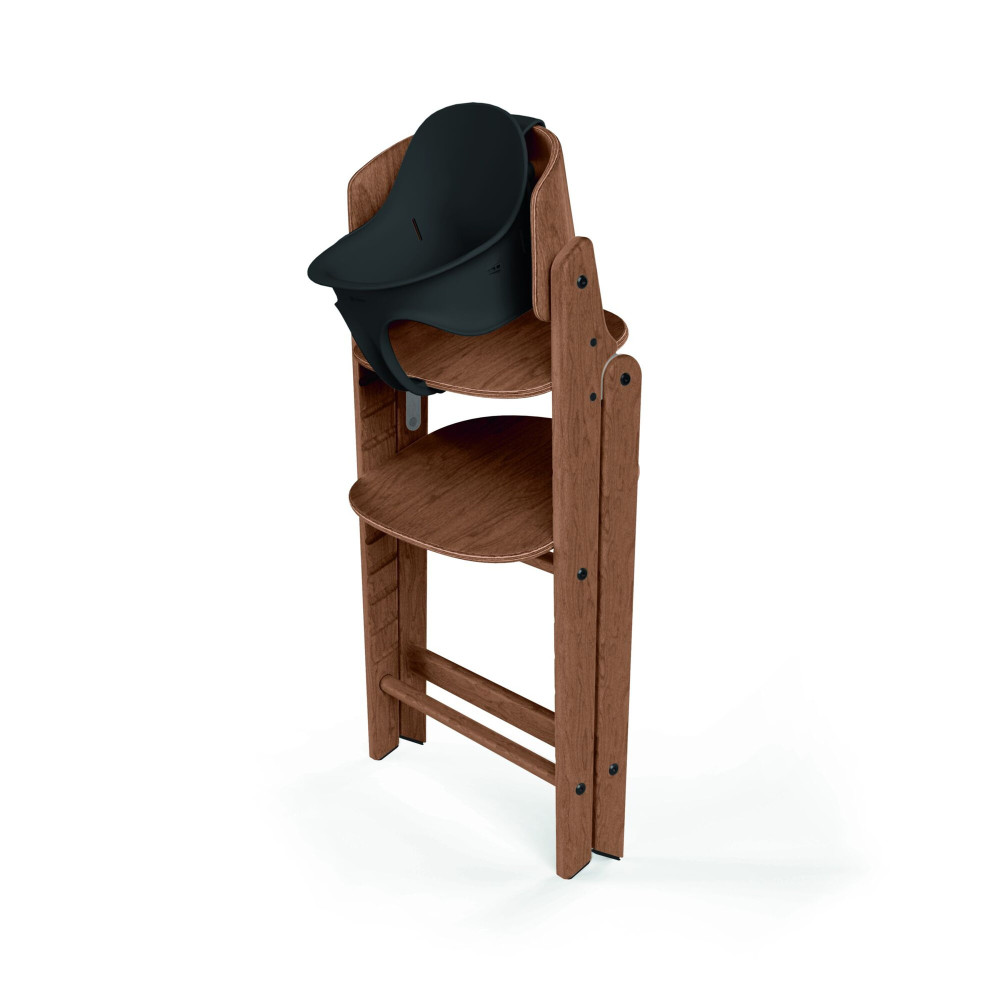 Cybex Click & Fold 3-in-1 - składane krzesełko z drewna bukowego z Baby Setem i tacką, od 6. miesiąca życia, zestaw 3 w 1 • All Natural Dark
