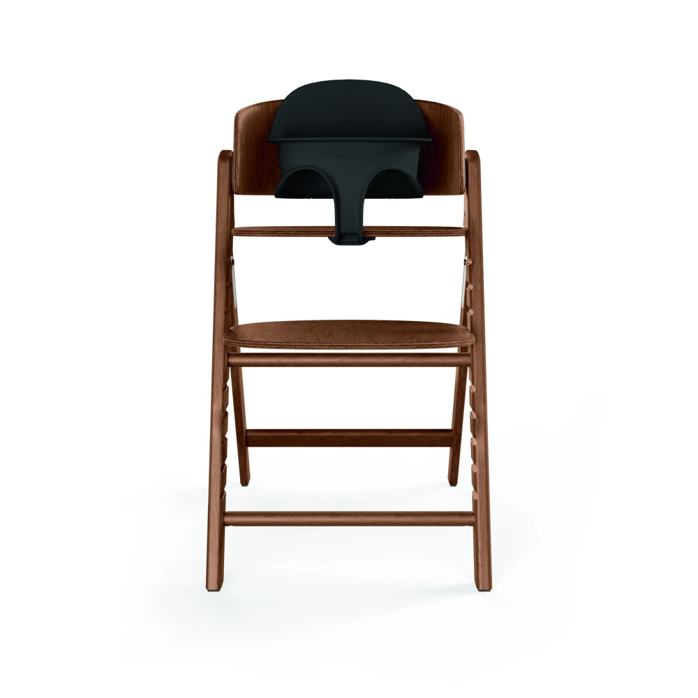 Cybex Click & Fold 3-in-1 - składane krzesełko z drewna bukowego z Baby Setem i tacką, od 6. miesiąca życia, zestaw 3 w 1 • All Natural Dark