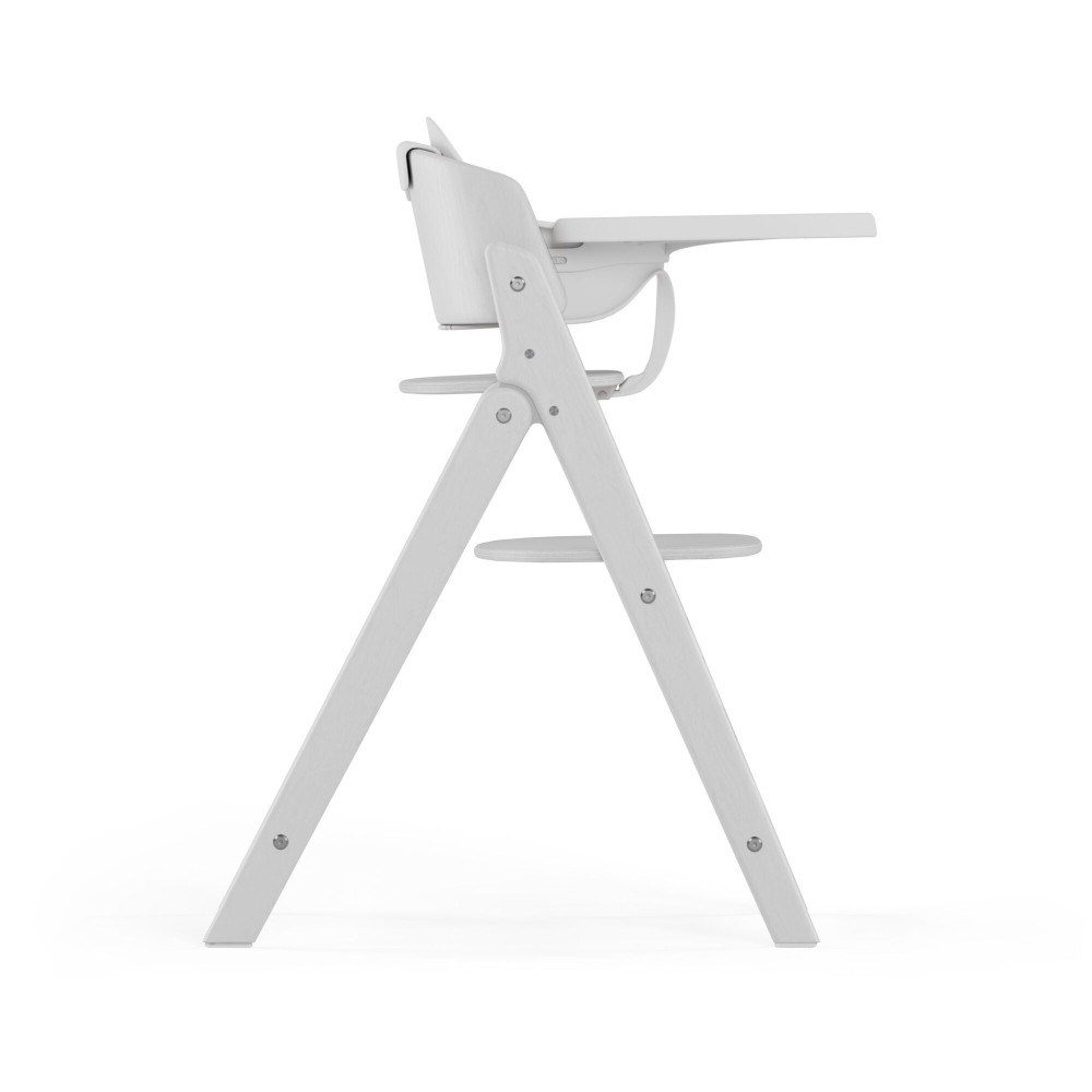 Cybex Click & Fold 3-in-1 - składane krzesełko z drewna bukowego z Baby Setem i tacką, od 6. miesiąca życia, zestaw 3 w 1 • All White