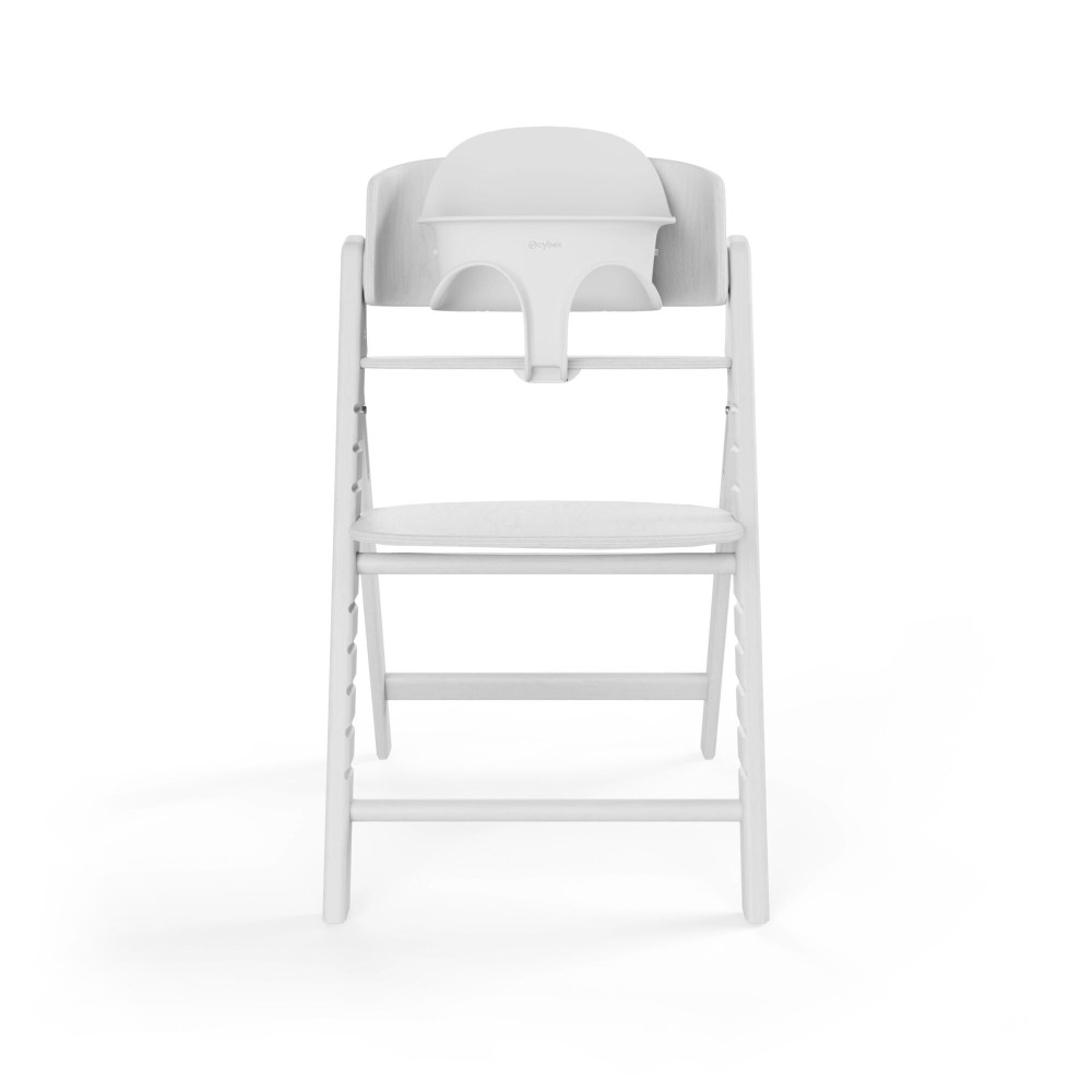 Cybex Click & Fold 3-in-1 - składane krzesełko z drewna bukowego z Baby Setem i tacką, od 6. miesiąca życia, zestaw 3 w 1 • All White