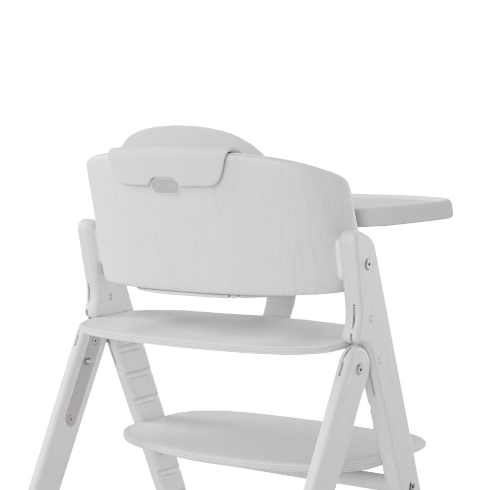 Cybex Click & Fold 3-in-1 - składane krzesełko z drewna bukowego z Baby Setem i tacką, od 6. miesiąca życia, zestaw 3 w 1 • All White