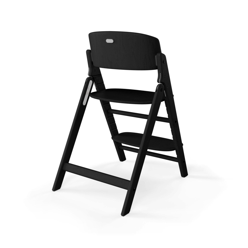 Cybex Click & Fold 4-in-1 - składane krzesełko z drewna bukowego z Baby Setem, tacką i bujaczkiem Gold Bouncer Nest, od urodzenia, zestaw 4 w 1 • Stunning Black