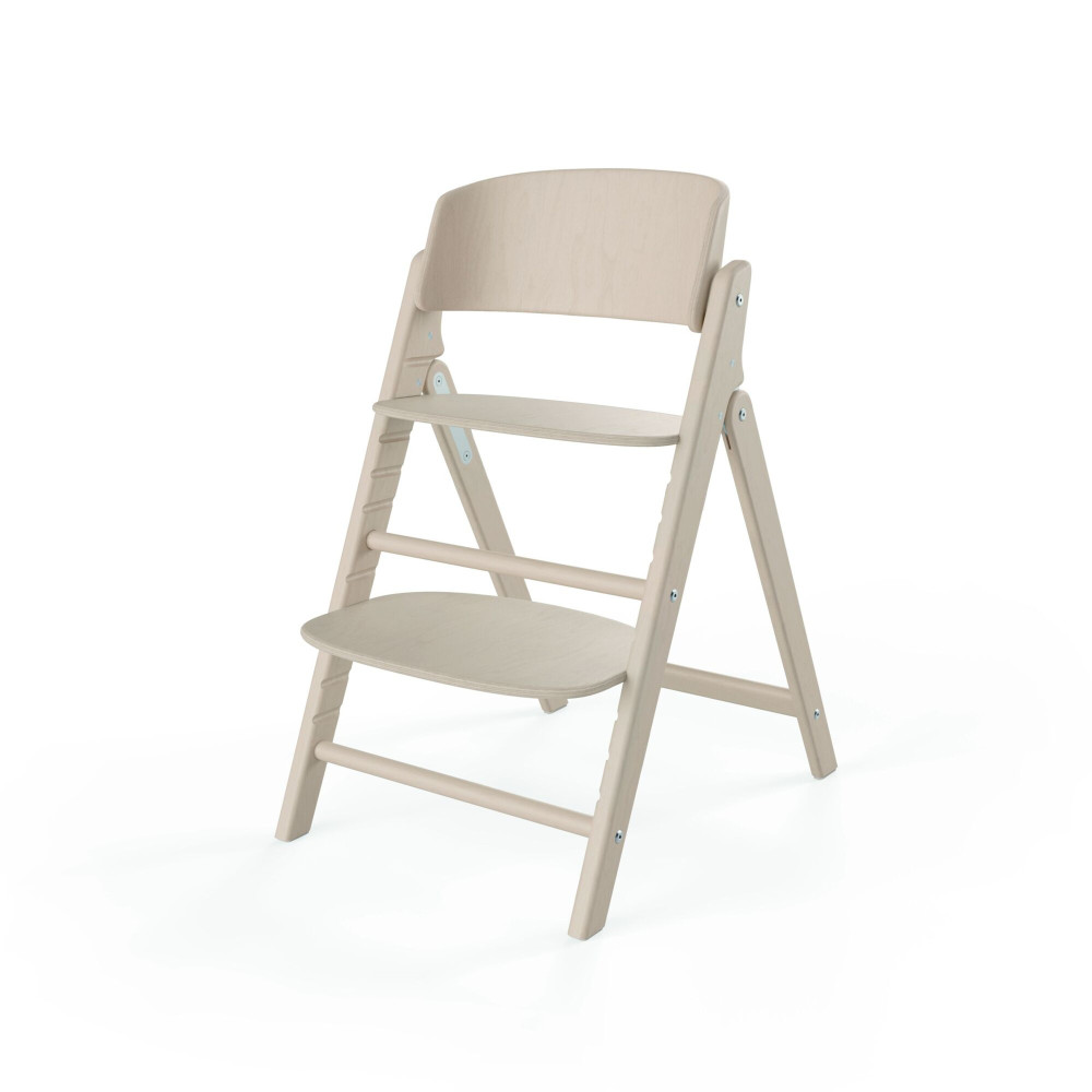 Cybex Click & Fold 4-in-1 - składane krzesełko z drewna bukowego z Baby Setem, tacką i bujaczkiem Gold Bouncer Nest, od urodzenia, zestaw 4 w 1 • All Natural Light