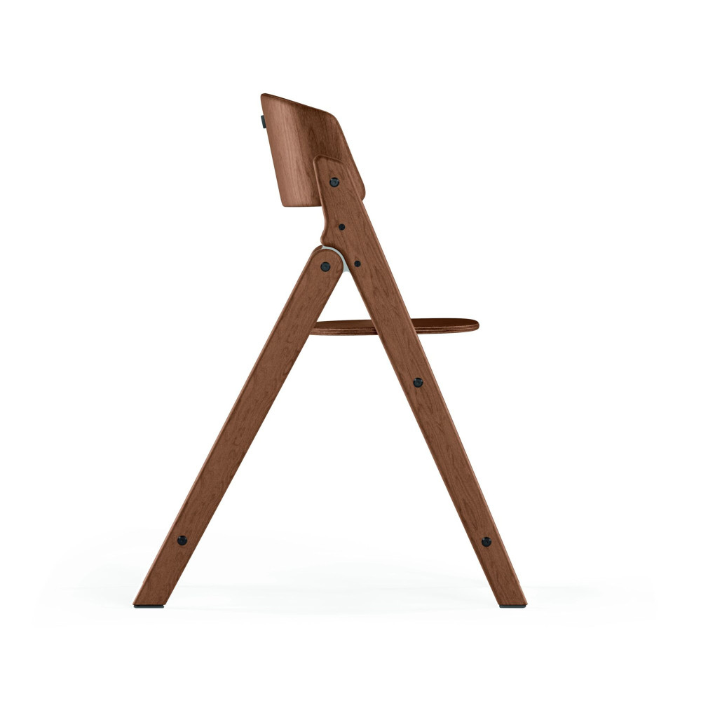 Cybex Click & Fold 4-in-1 - składane krzesełko z drewna bukowego z Baby Setem, tacką i bujaczkiem Gold Bouncer Nest, od urodzenia, zestaw 4 w 1 • All Natural Dark