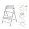 Cybex Click & Fold 4-in-1 - składane krzesełko z drewna bukowego z Baby Setem, tacką i bujaczkiem Gold Bouncer Nest, od urodzenia, zestaw 4 w 1 • All White
