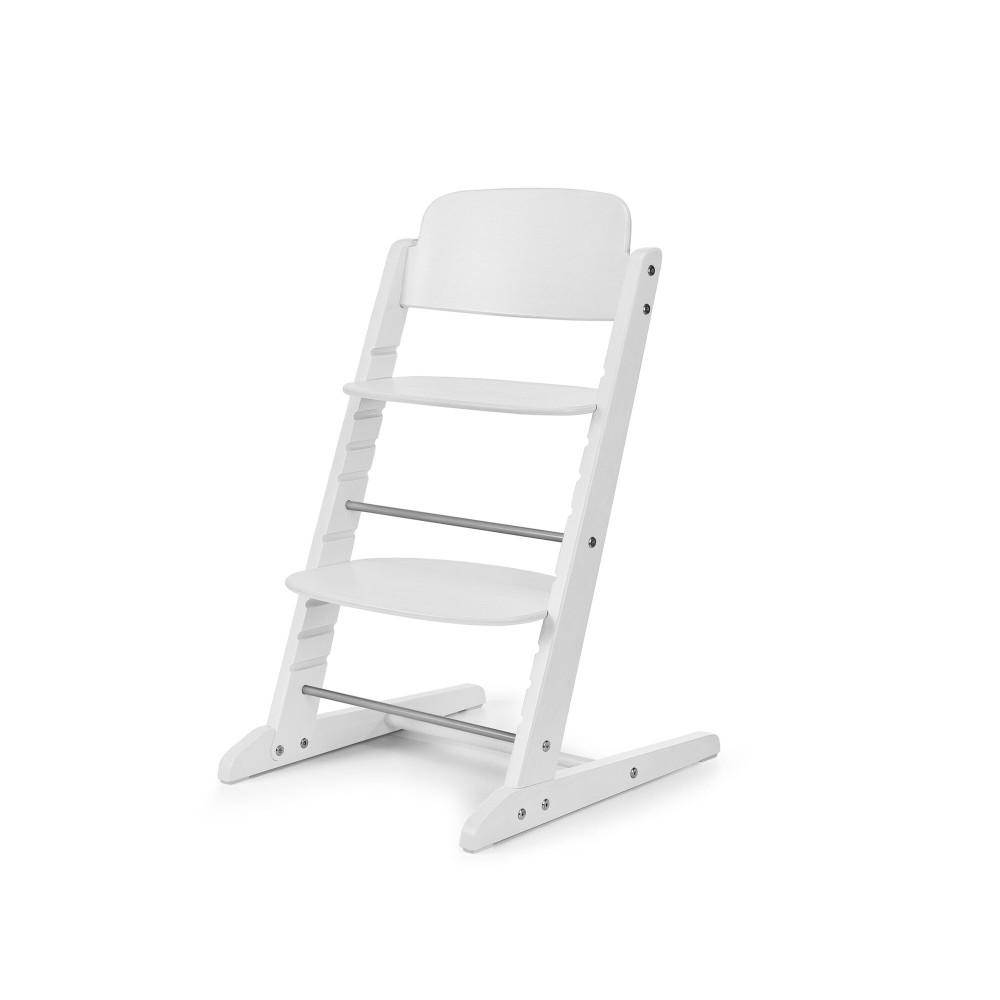 Cybex Iris - wysokie krzesełko z drewna bukowego od 3 lat, regulowane siedzisko i podnóżek • All White