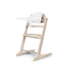 Cybex Iris 3-in-1 - wysokie krzesełko z drewna bukowego z Baby Setem i tacką, od 6. miesiąca życia • All Natural Light