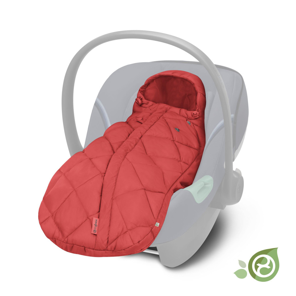 Cybex Snogga Mini 2 - uniwersalny całoroczny śpiworek do fotelika samochodowego dla niemowląt, TOG 4, wypełnienie 3M Thinsulate z recyklingu • Hibiscus Red