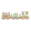 Little Dutch - drewniany pociąg z klockami FSC (LD7435) • Safari Friends