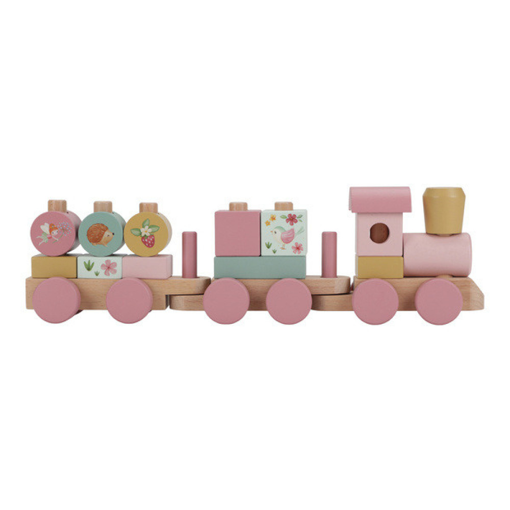 Little Dutch - drewniany pociąg z klockami FSC (LD7354) • Fairy Garden