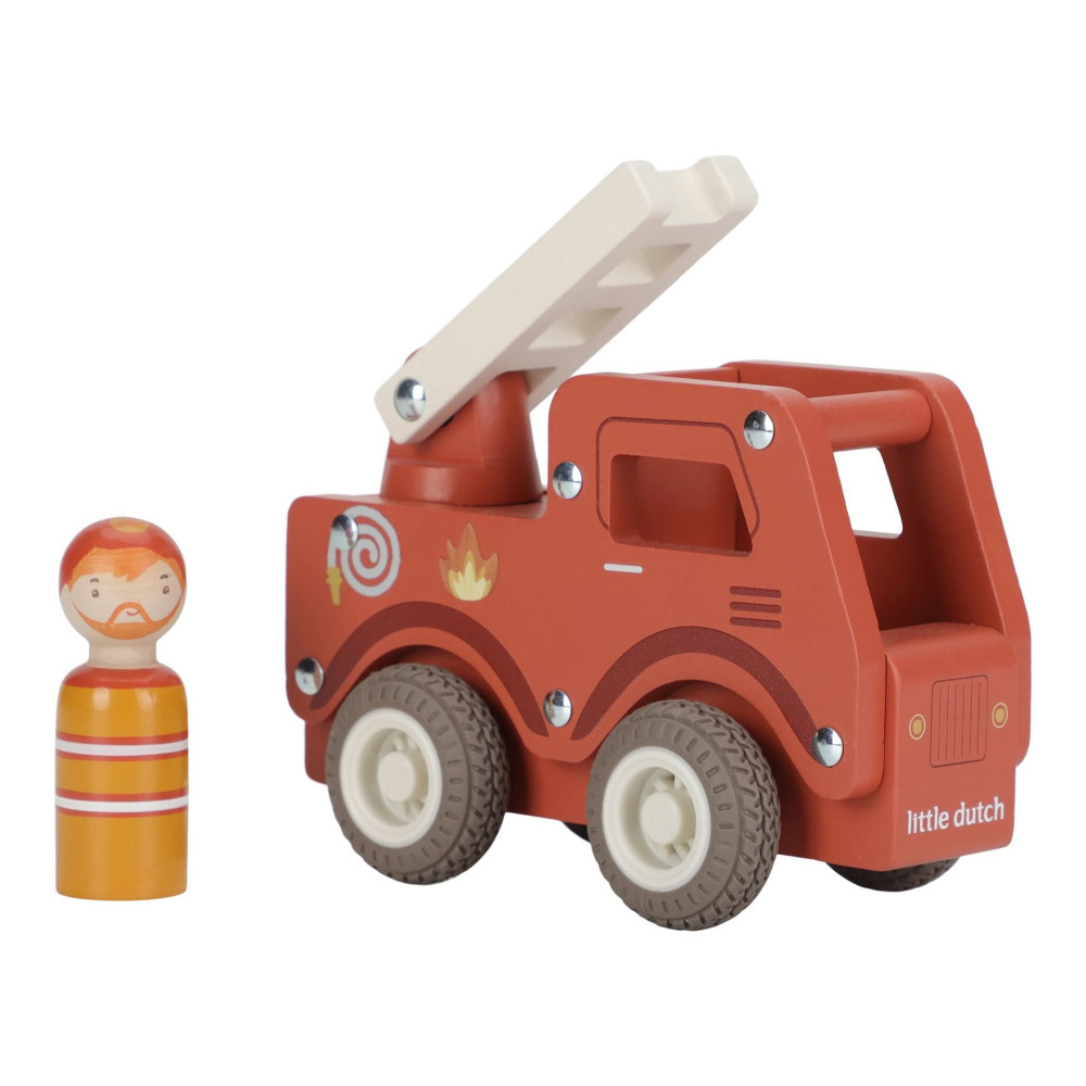 Little Dutch - samochód strażacki z drabiną i figurką FSC (LD2528) • 18mc+
