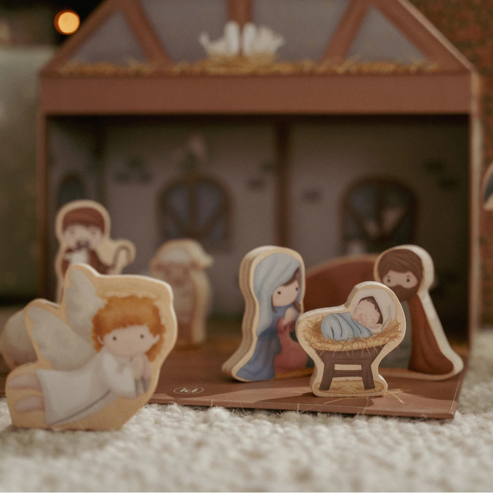 Little Dutch - szopka bożonarodzeniowa w walizce z drewnianymi figurkami FSC (LD4879) • 18 mc+
