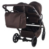 Junama Duo V4 - wózek bliźniaczy 2w1 dla bliźniąt i rodzeństwa rok po roku, tylko 78 cm szerokości, składane gondole • Chocolate