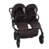 Junama Duo V4 - wózek bliźniaczy 2w1 dla bliźniąt i rodzeństwa rok po roku, tylko 78 cm szerokości, składane gondole • Chocolate