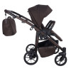 Junama Duo V4 - wózek bliźniaczy 2w1 dla bliźniąt i rodzeństwa rok po roku, tylko 78 cm szerokości, składane gondole • Chocolate