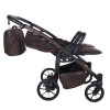 Junama Duo V4 - wózek bliźniaczy 2w1 dla bliźniąt i rodzeństwa rok po roku, tylko 78 cm szerokości, składane gondole • Chocolate
