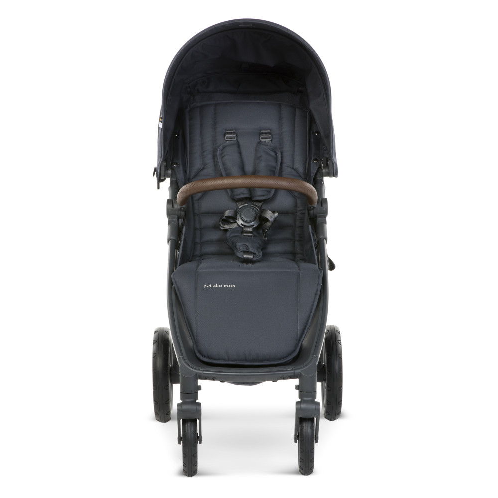 Mast M4x Plus - terenowy wózek spacerowy z kołami High Performance, amortyzacja czterech kół, rączka z wegańskiej skóry • Dark Grey