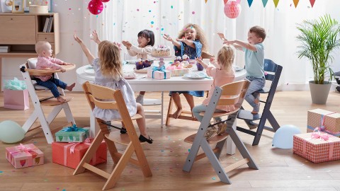 Kinderkraft Enock - krzesełko do karmienia bez tacki • Drewniane