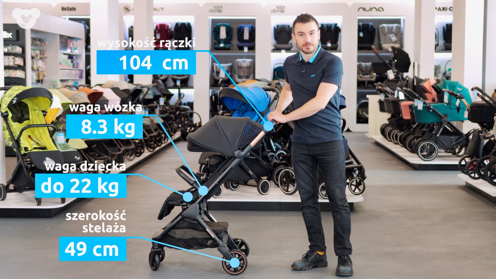 wymiary wózek spacerowy Easywalker Jackey