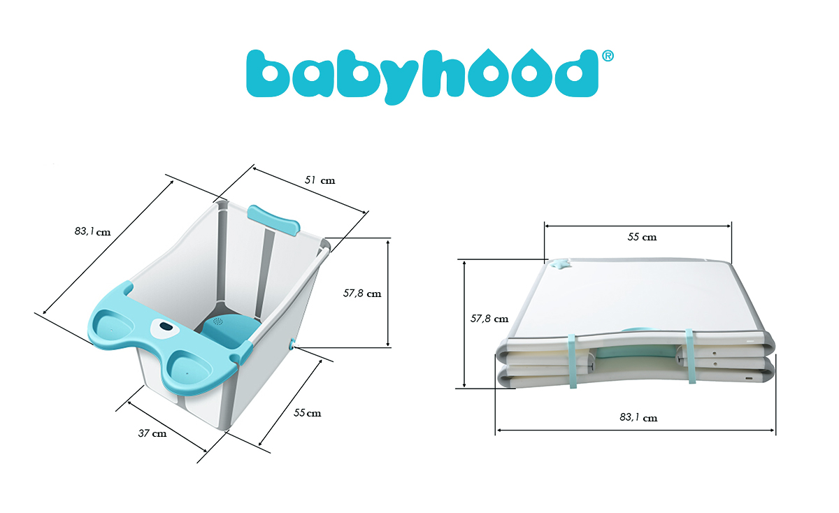 Składana wanienka Babyhood Balu BH-317 dla dzieci od 6 miesięcy 