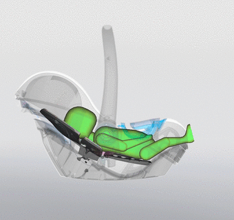 Technologia płaskiego ułożenia dziecka Britax Romer BABY-SAFE iSENSE fotelik samochodowy od urodzenia
