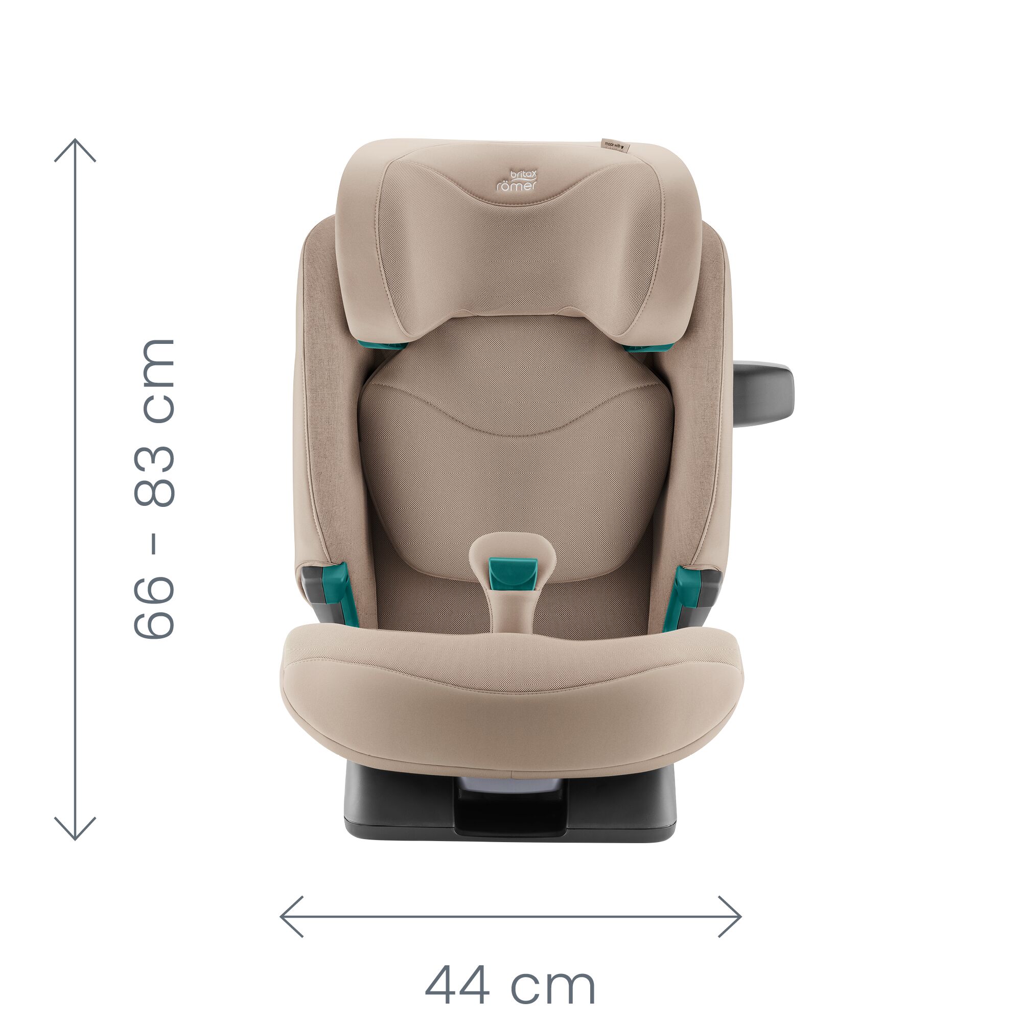 Wymiary fotelika samochodowego Britax Romer SAFEFIX