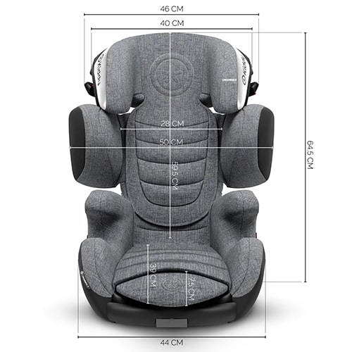 Dostosowuje się do wzrostu i wieku dziecka Kiddy Guardianfix 3 fotelik samochodowy