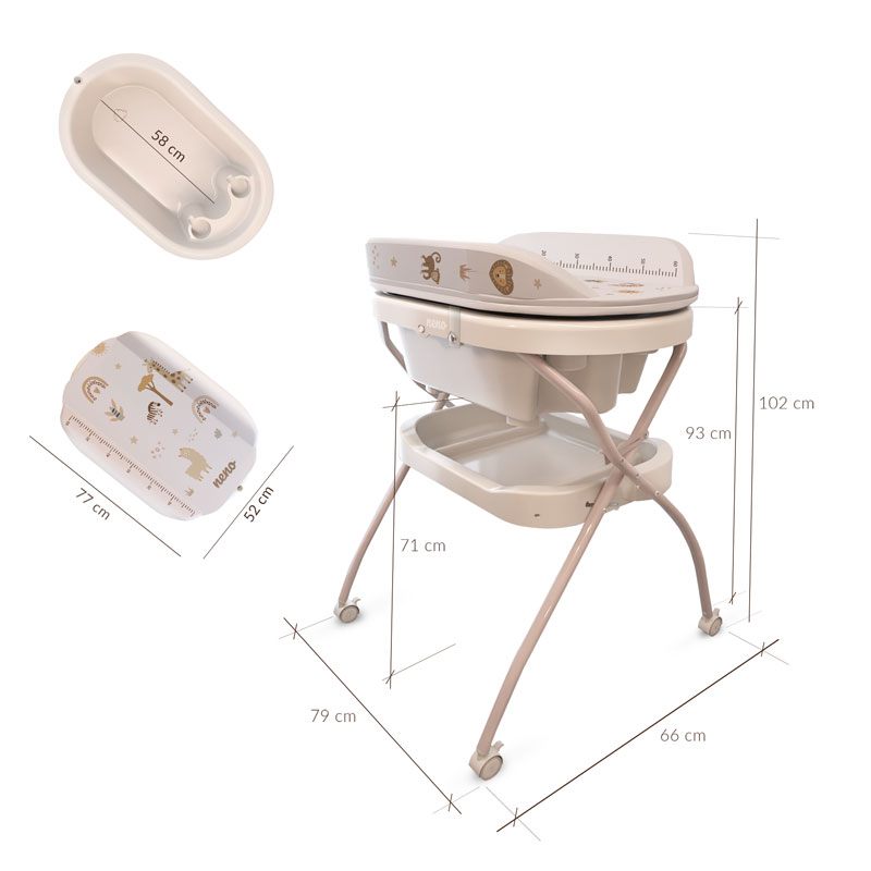 wanienka dla dzieci stelażem i przewijakiem 2w1 Neno Breza