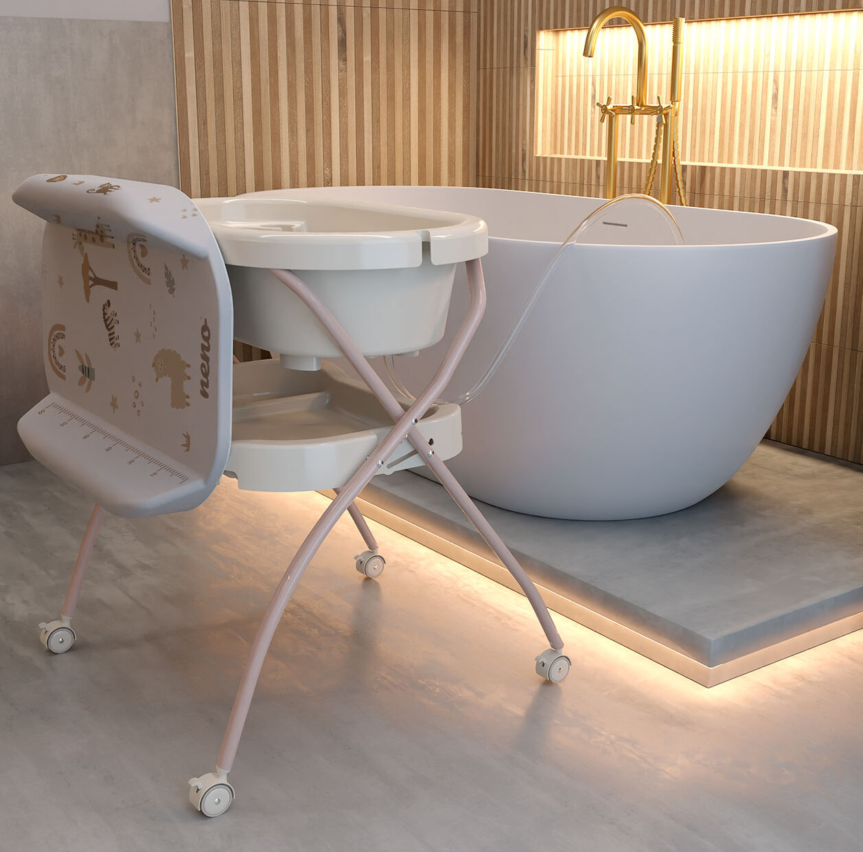 wanienka dla dzieci stelażem i przewijakiem 2w1 Neno Breza