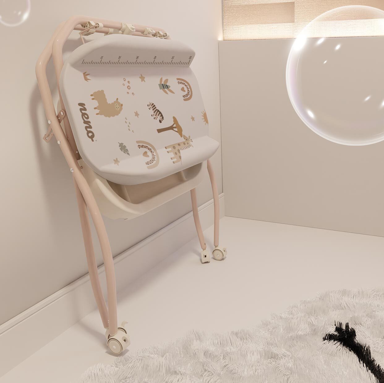 wanienka dla dzieci stelażem i przewijakiem 2w1 Neno Breza