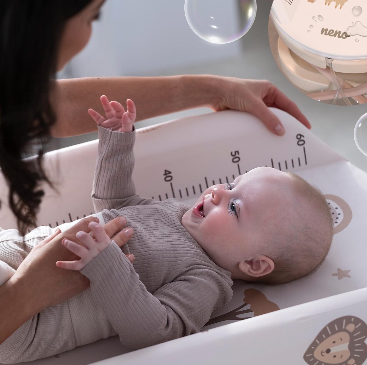 wanienka dla dzieci stelażem i przewijakiem 2w1 Neno Breza