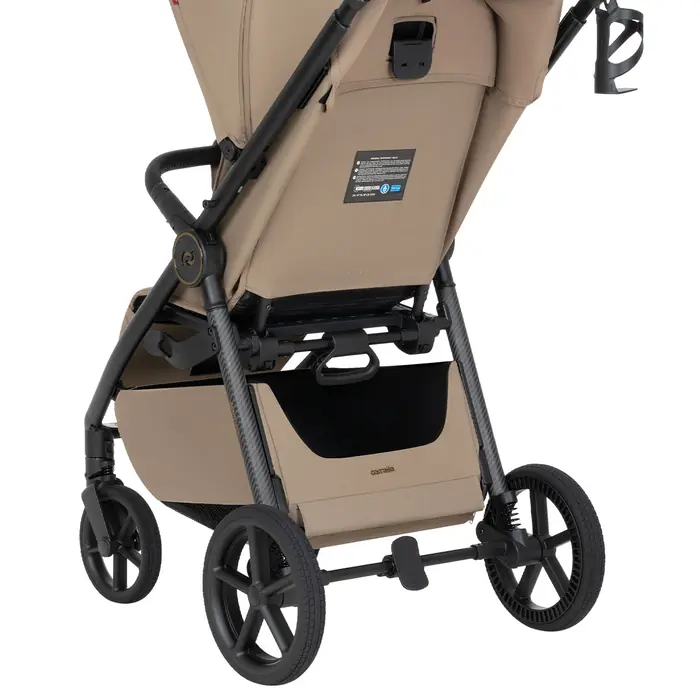 Kosz na zakupy, Carrello Bravo Carbon 2026 CRL-5530 - wózek spacerowy całoroczny z lampką LED, ulepszona amortyzacja, magnetyczne zapięcie pasów, rączka teleskopowa • Lumber Grey