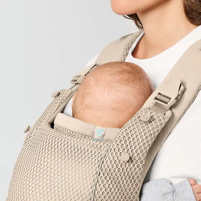Wyściełane podparcie szyi, Cybex Amya - ergonomiczne nosidełko dla dzieci od urodzenia do ok. 3 lat, cztery pozycje noszenia, oddychająca siateczka 3D • Dune Grey