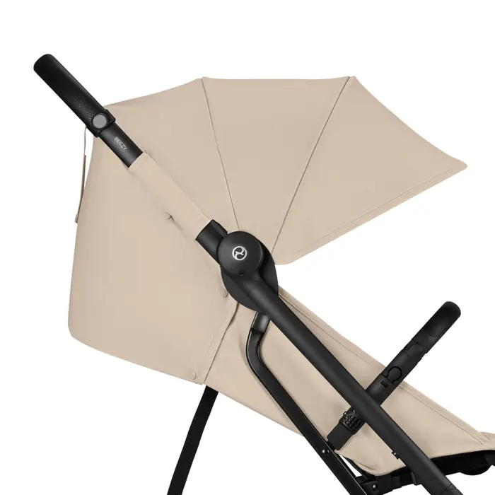 Budka przeciwsłoneczna XL UPF50+, Cybex Beezy 2026 - miejski wózek spacerowy z pozycją leżącą, składany jedną ręką • Almond Beige