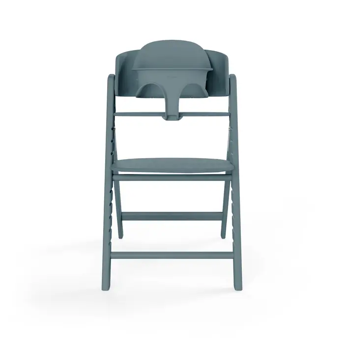 Pasy dla starszych dzieci, Cybex Click & Fold 3-in-1 - składane krzesełko z drewna bukowego z Baby Setem i tacką, od 6. miesiąca życia, zestaw 3 w 1 • Stone Blue