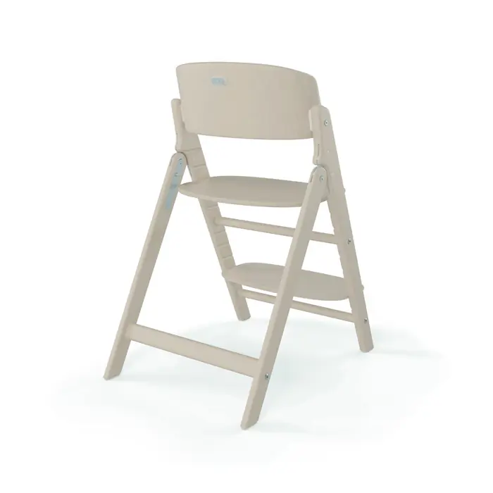 Dodatki sprzedawane osobno, Cybex Click & Fold - składane wysokie krzesło z drewna bukowego, regulowane siedzisko i podnóżek, bez Baby Setu i tacki • All Natural Light