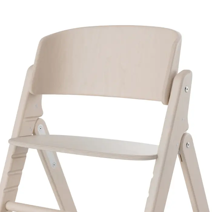 Oparcie o płynnych liniach, Cybex Click & Fold - składane wysokie krzesło z drewna bukowego, regulowane siedzisko i podnóżek, bez Baby Setu i tacki • All Natural Light