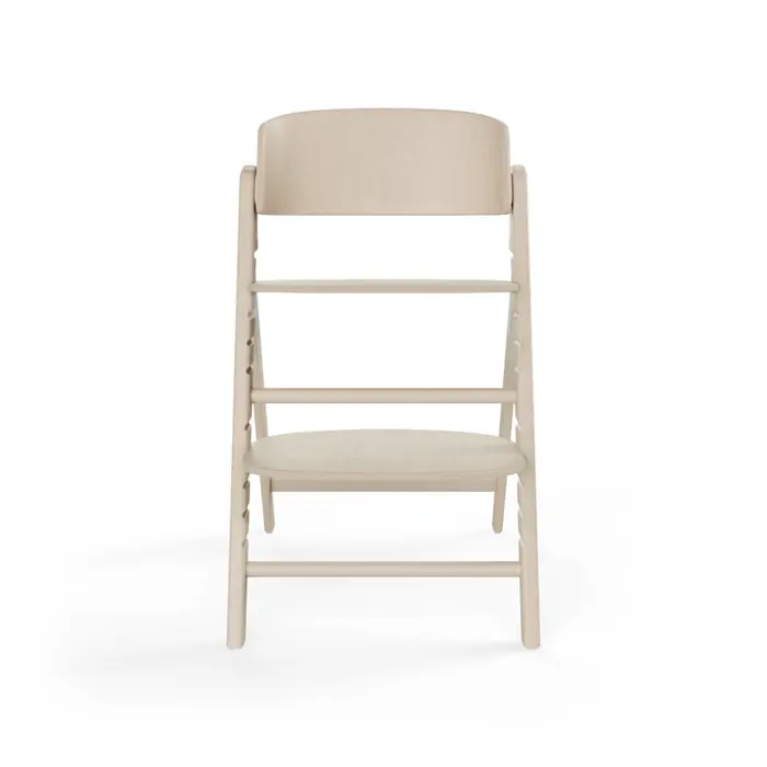 Nowoczesny design, Cybex Click & Fold - składane wysokie krzesło z drewna bukowego, regulowane siedzisko i podnóżek, bez Baby Setu i tacki • All Natural Light