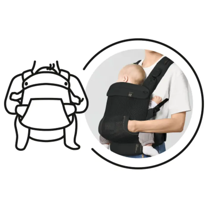 Kieszeń kangurka, Cybex Laya - ergonomiczne nosidełko dla dzieci od urodzenia do ok. 3 lat, z kieszenią kangurka i odpinaną portmonetką, magnetyczne klamry • Almond Beige