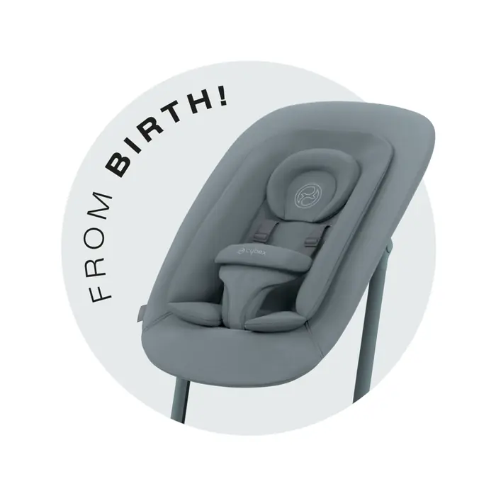 Newborn Freedom, Cybex Lemo 3-in-1 - zestaw wysokiego krzesełka z Baby Set i tacką, regulacja jedną ręką bez narzędzi, od 6 miesięcy • Stone Blue