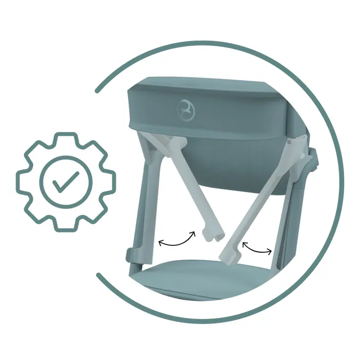 Montaż jedną ręką, Cybex Lemo Training Tower - dodatek zamieniający krzesełko Lemo w wieżę edukacyjną, od 1 roku, montaż jedną ręką, krzesełko sprzedawane osobno • Stone Blue