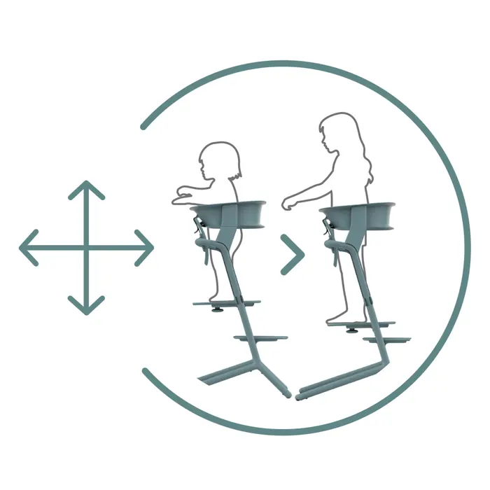 Rośnie z dzieckiem, Cybex Lemo Training Tower - dodatek zamieniający krzesełko Lemo w wieżę edukacyjną, od 1 roku, montaż jedną ręką, krzesełko sprzedawane osobno • Stone Blue