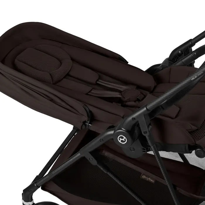 Newborn Nest w zestawie, Cybex Melio Carbon 2026 - ultralekki wózek spacerowy z włókna węglowego, odwracane siedzisko • Almond Beige